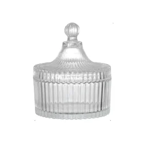 قندان دلی گلس خط دار شفاف